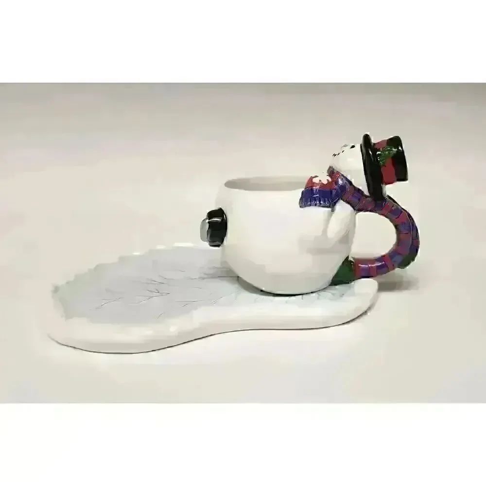 FIGI Chilly Vintage Snowman Mug & Cookie Plate